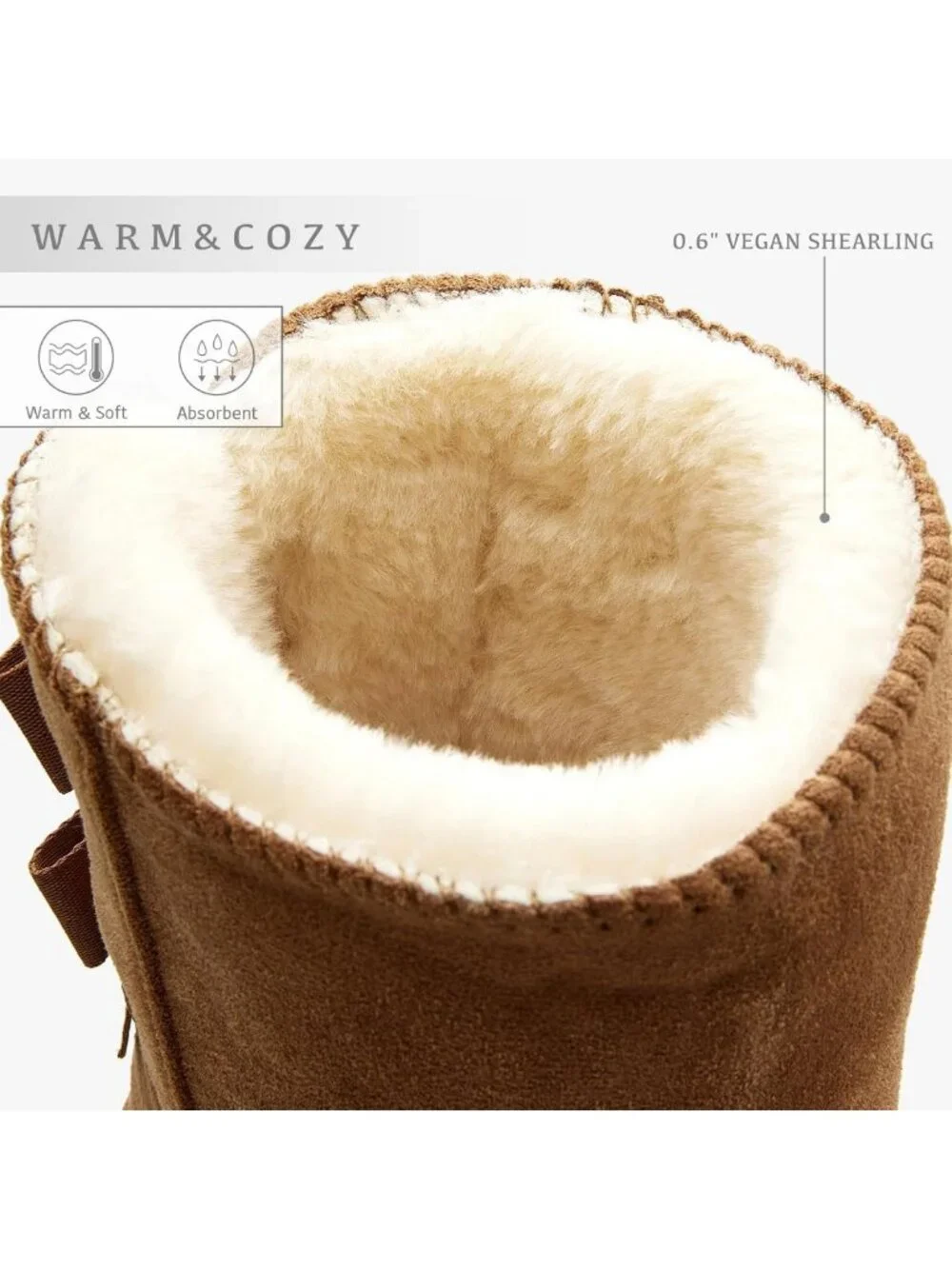 Cozy Black Mid Calf Suede Winter Snow Boots for Women - Easy Slip-On Style